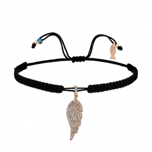 ANGEL WING BRACELET WITH MACRAME STRING