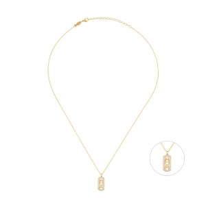 Mom Necklace with Star Cut Stones