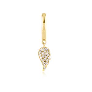 Angel Wing Huggie With Star Cut Stones (SOLD INDIVIDUALLY)