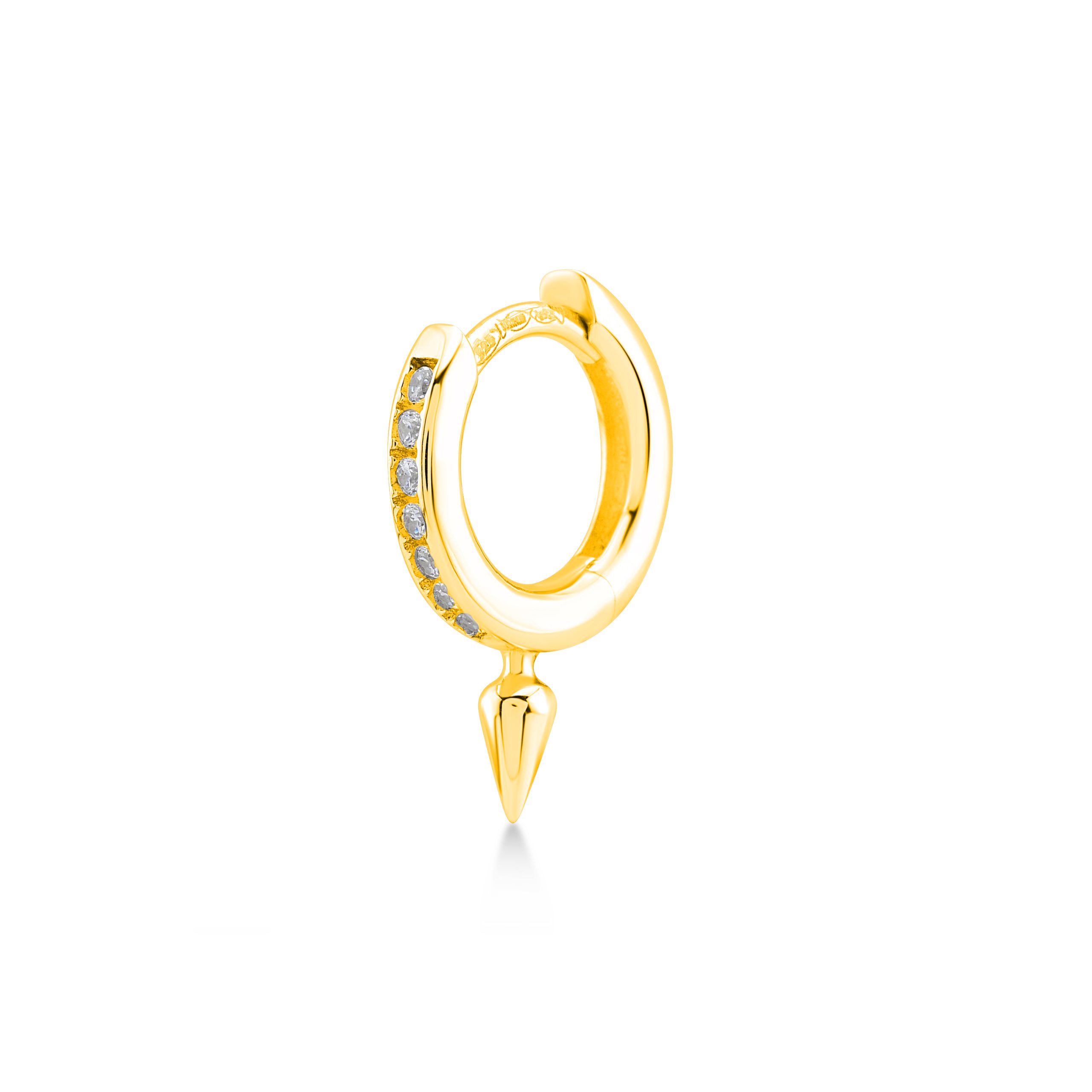 Drop Huggie With Stones (SOLD INDIVIDUALLY)