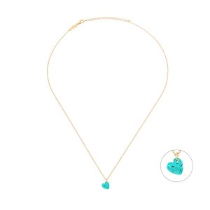 Shinning Heart Heart With Aqua Paraiba Stone